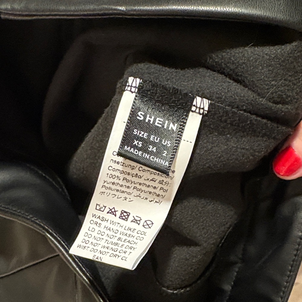 Black Faux Leather Skort - Picture 3 of 4